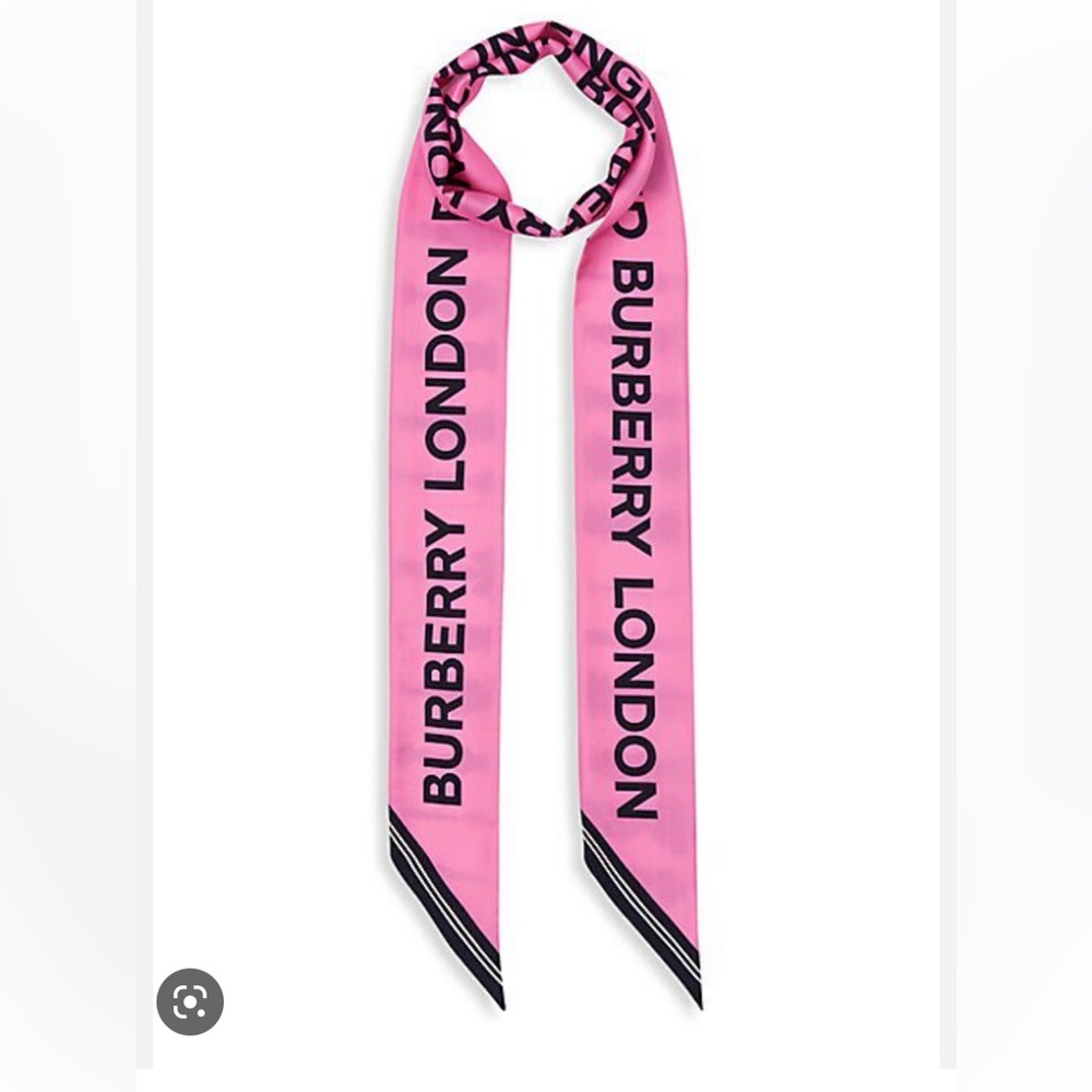 BURBERRY Women’s Watercolor Zebra & Logo Print Silk Skinny Scarf